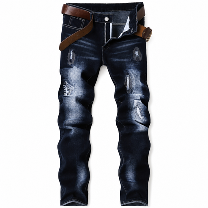 👖 Rugged Stretch | Men’s Slim-Fit Ripped Denim Jeans