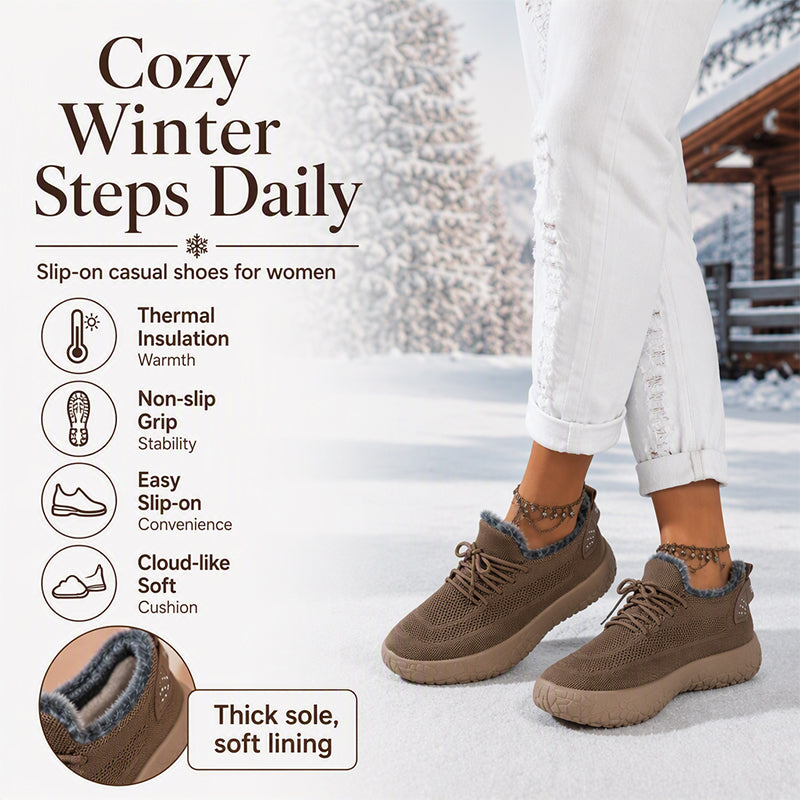 ☁️ Cozy Steps | Women’s Plush-Lined Casual Shoes