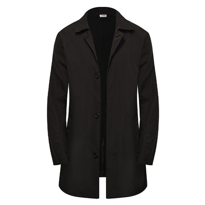 ✨Men's Minimalist Single-Breasted Mid-Length Coat – Clean Lines, Modern Fit, Everyday Elegance