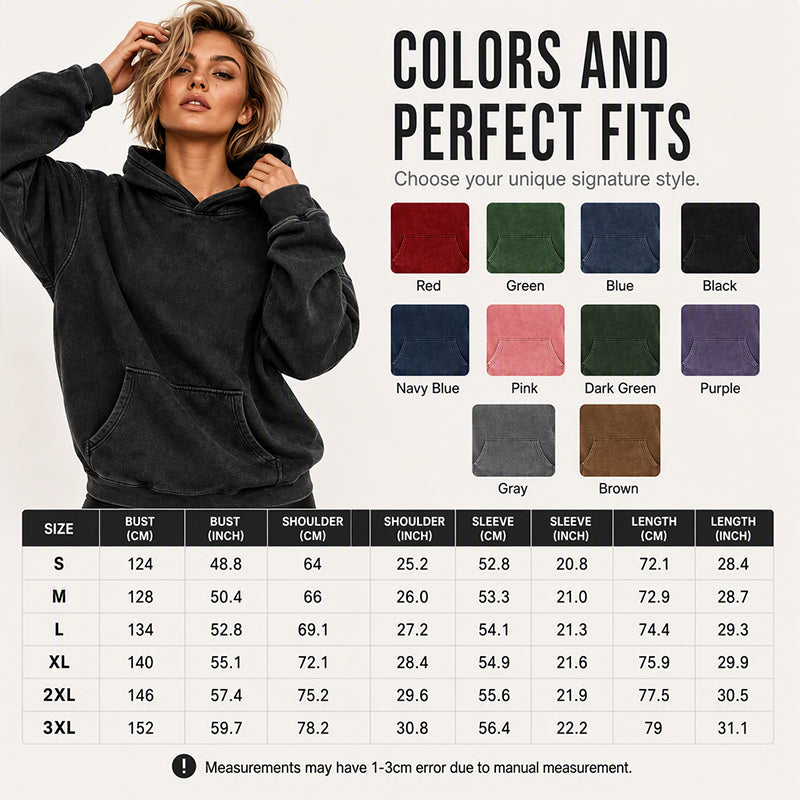 ⌛Limited-Time Offer-Unisex Casual Oversized Acid Wash Hoodie