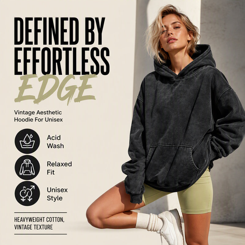 ⌛Limited-Time Offer-Unisex Casual Oversized Acid Wash Hoodie