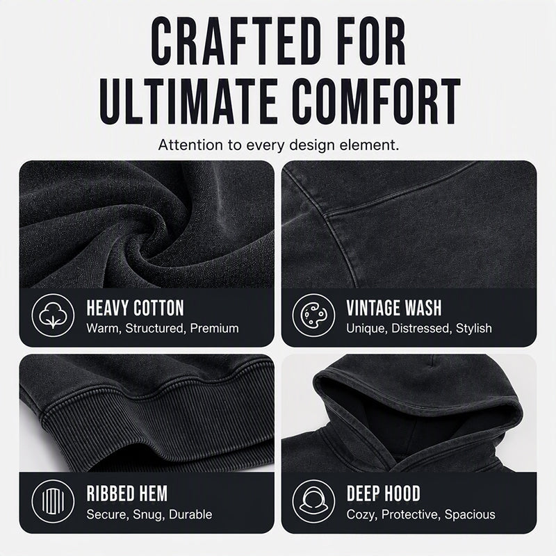 ⌛Limited-Time Offer-Unisex Casual Oversized Acid Wash Hoodie