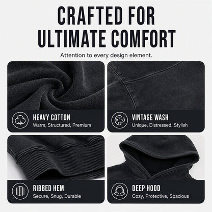 ⌛Limited-Time Offer-Unisex Casual Oversized Acid Wash Hoodie