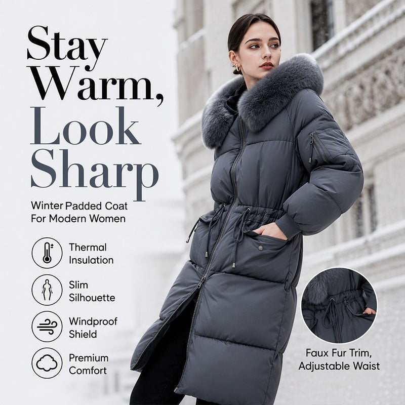 ⌛Limited-Time Offer-Women's Mid-Long Thickened Padded Coat