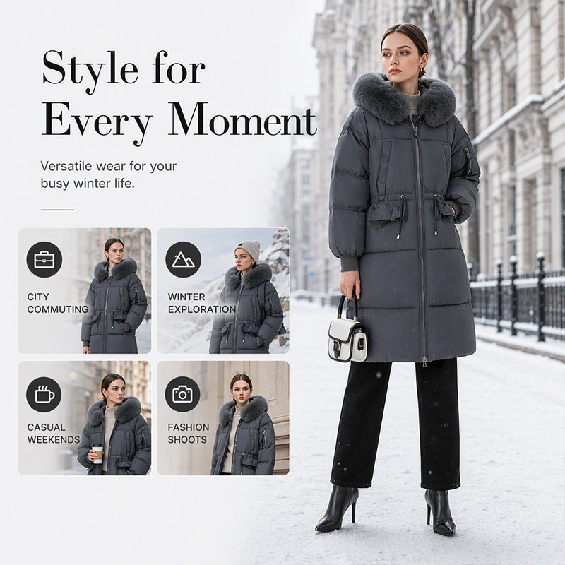 ⌛Limited-Time Offer-Women's Mid-Long Thickened Padded Coat