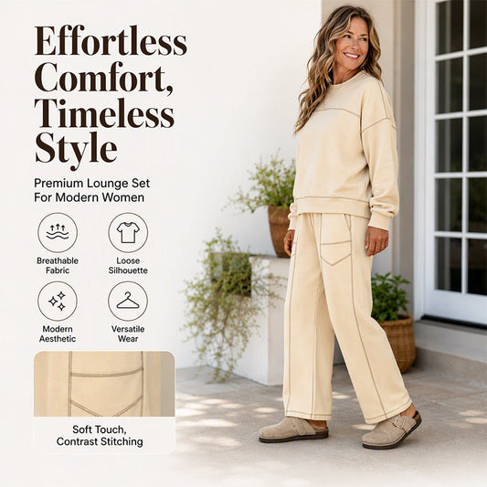 ⌛Limited-Time Offer-Women's Casual Sweatshirt & Wide-Leg Pants Set