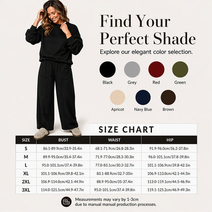 Women's Casual Sweatshirt & Wide-Leg Pants Set