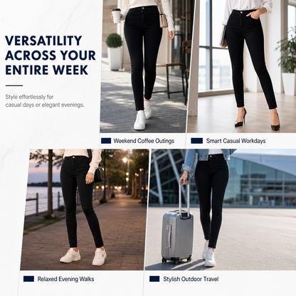 All-Day Comfort, Flattering Shape | High-Waisted Stretch Pencil Pants