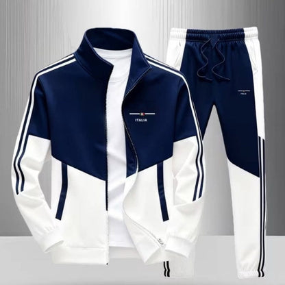 Men's Colorblock Zip-Up Jacket & Drawstring Pants Set