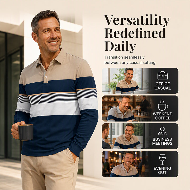 Men's Classic Color-Block Striped Top