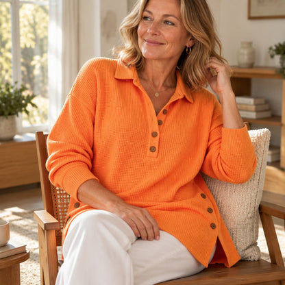 ⏰ Seasonal changeover sale: 50% off – quality at half the price! ✨Women's Waffle Knit Long Sleeve Top