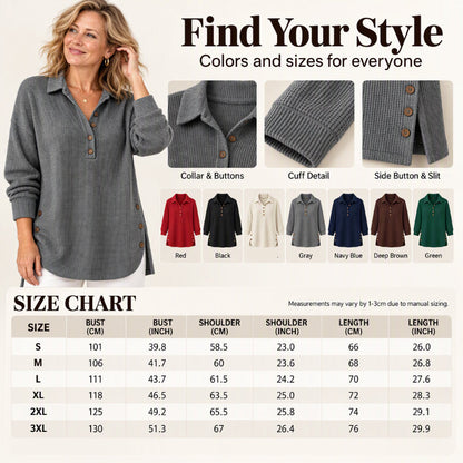 ⏰ Seasonal changeover sale: 50% off – quality at half the price! ✨Women's Waffle Knit Long Sleeve Top