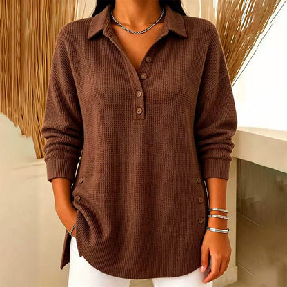 ⏰ Seasonal changeover sale: 50% off – quality at half the price! ✨Women's Waffle Knit Long Sleeve Top