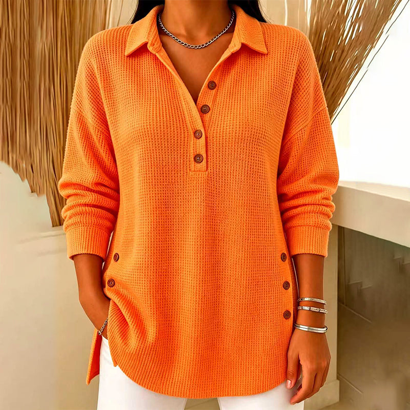 ⏰ Seasonal changeover sale: 50% off – quality at half the price! ✨Women's Waffle Knit Long Sleeve Top