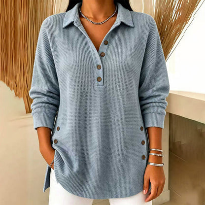 ⏰ Seasonal changeover sale: 50% off – quality at half the price! ✨Women's Waffle Knit Long Sleeve Top