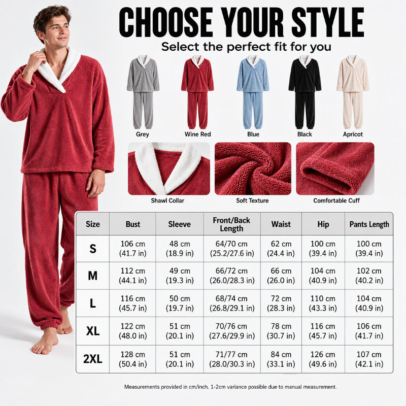 Men's Cozy Thermal Fluffy Pajama Set