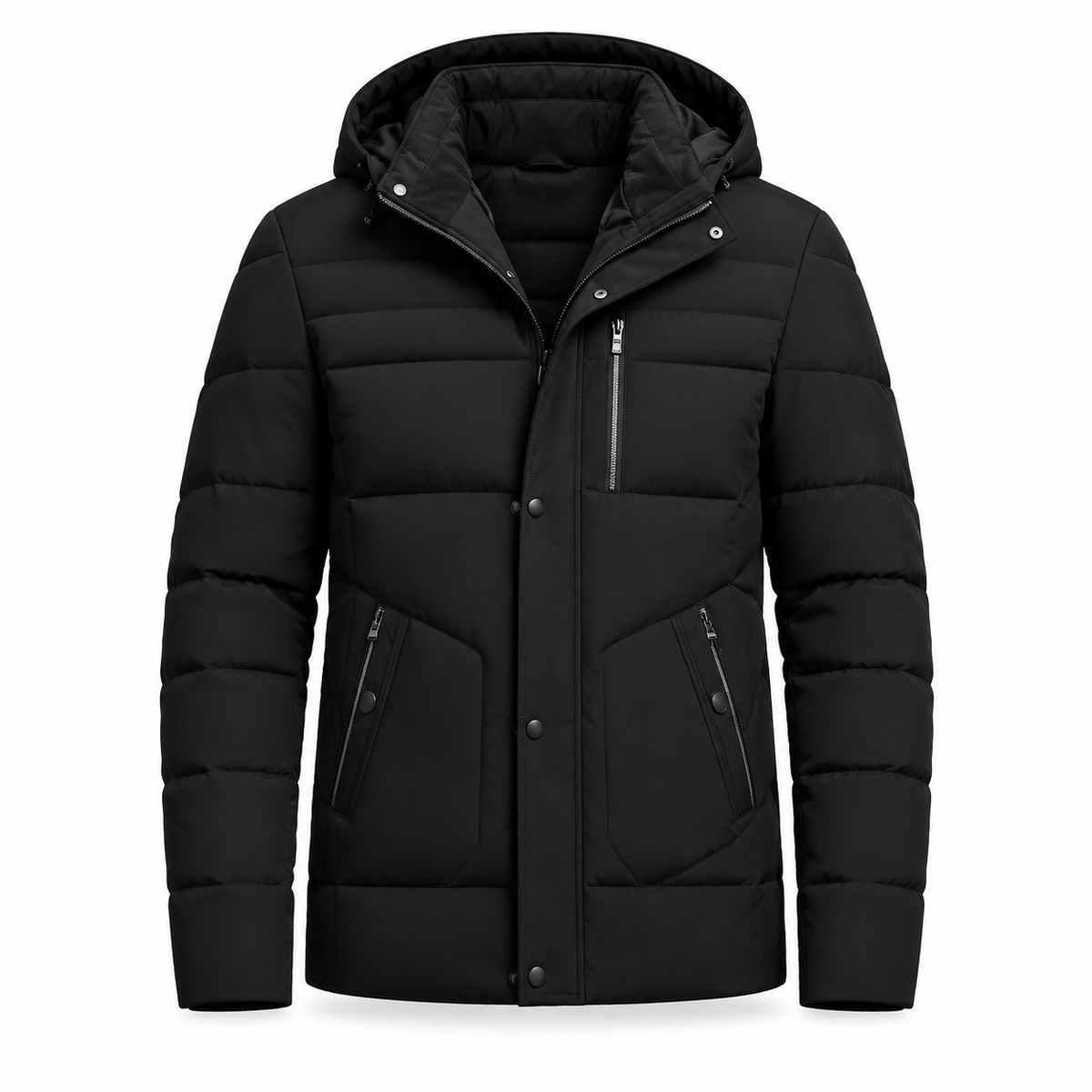 ❄️ Cold-Ready Warmth, Flexible Hood Design | Men's Winter Fleece Lined Coat with Detachable Hood