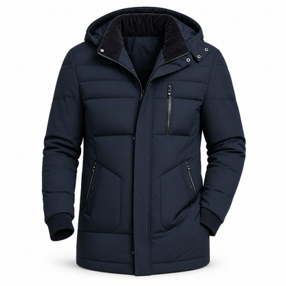 ❄️ Cold-Ready Warmth, Flexible Hood Design | Men's Winter Fleece Lined Coat with Detachable Hood