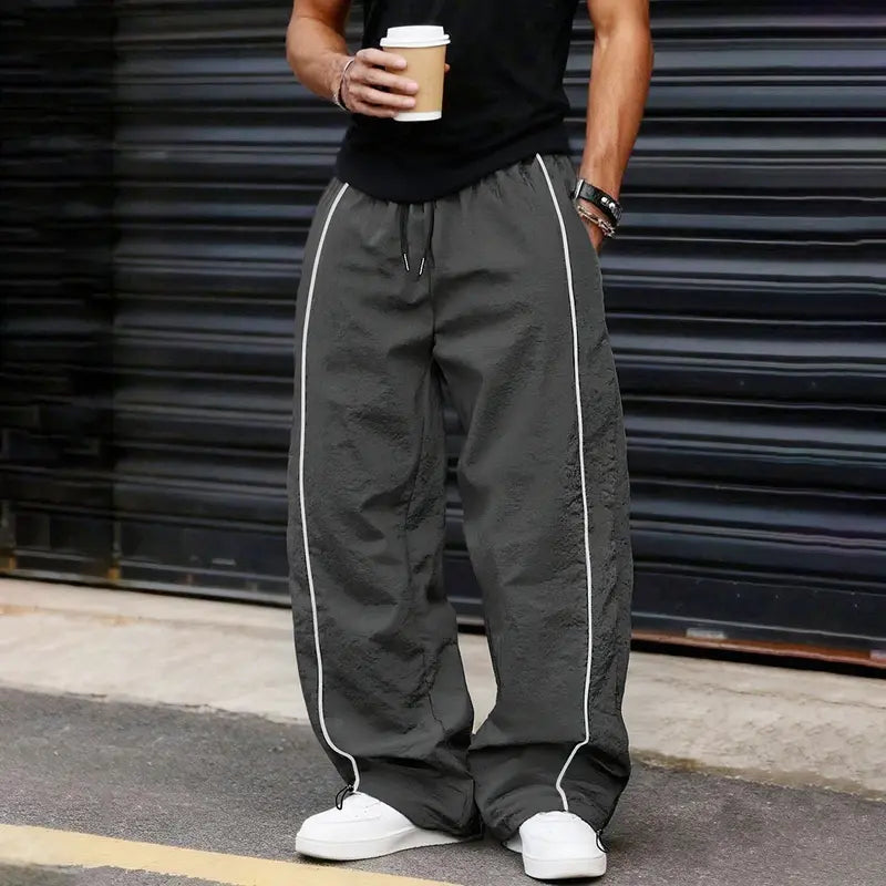 👖 50% OFF NOW! 🔥 Retro Side-Stripe Wide-Leg Trousers – High-Waisted, Comfortable Fit & Perfect for a Vintage Streetwear Look ✨
