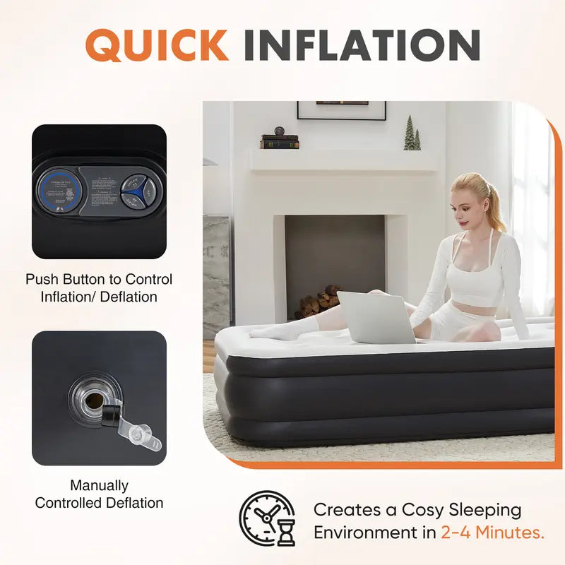 💥Best Sellers-Large Inflatable Mattress-🏠For everyday use at home and outdoors-✈️Free Shipping